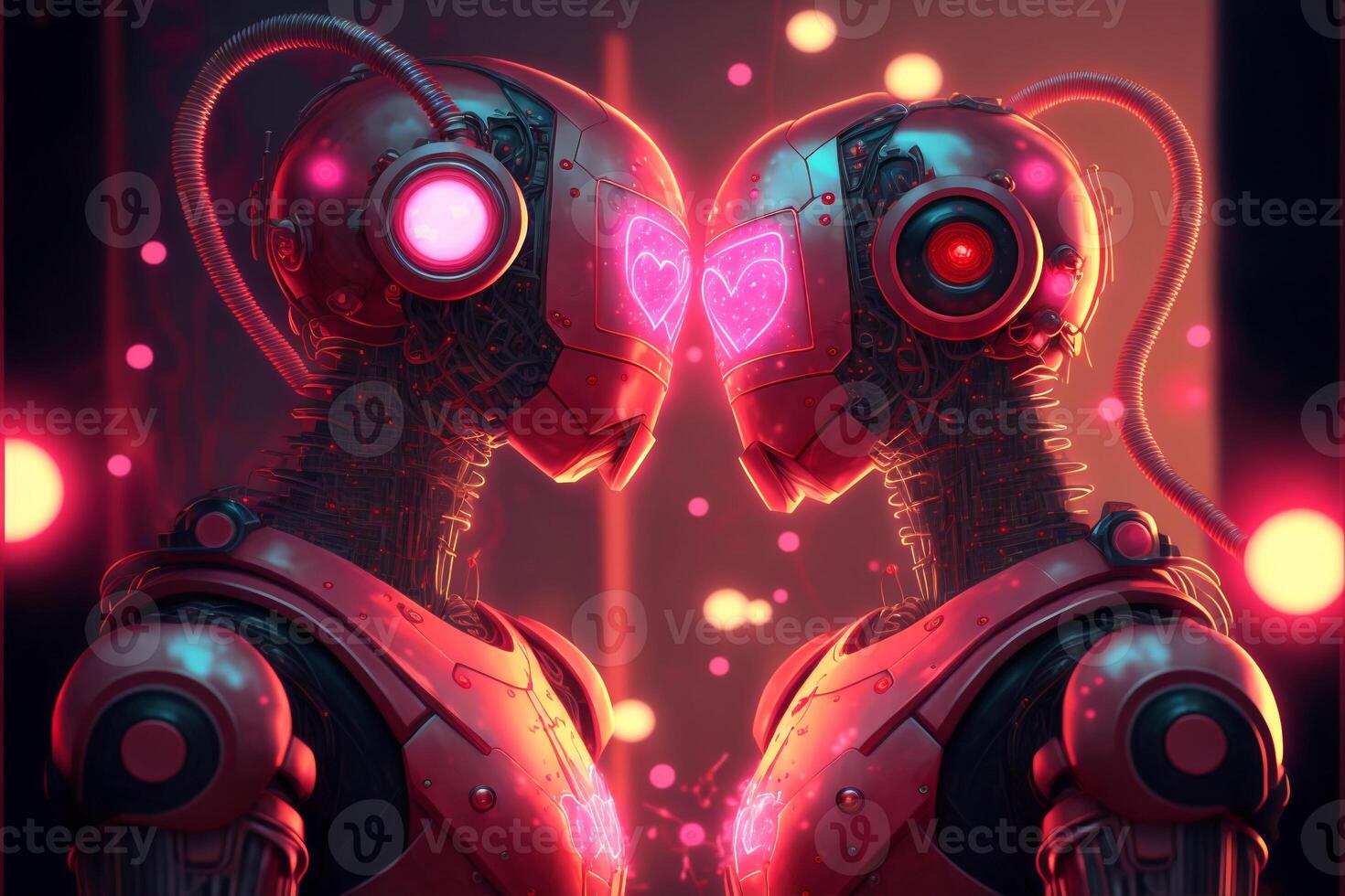 deux des robots dansant. couple, l'amour. artificiel intelligence