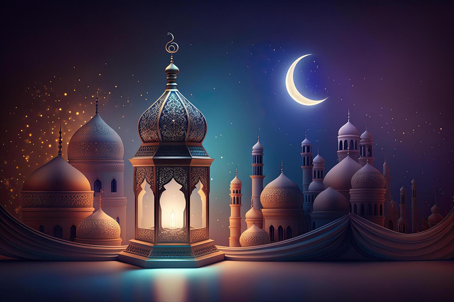 Ramadan vacances Contexte. illustration ai génératif photo