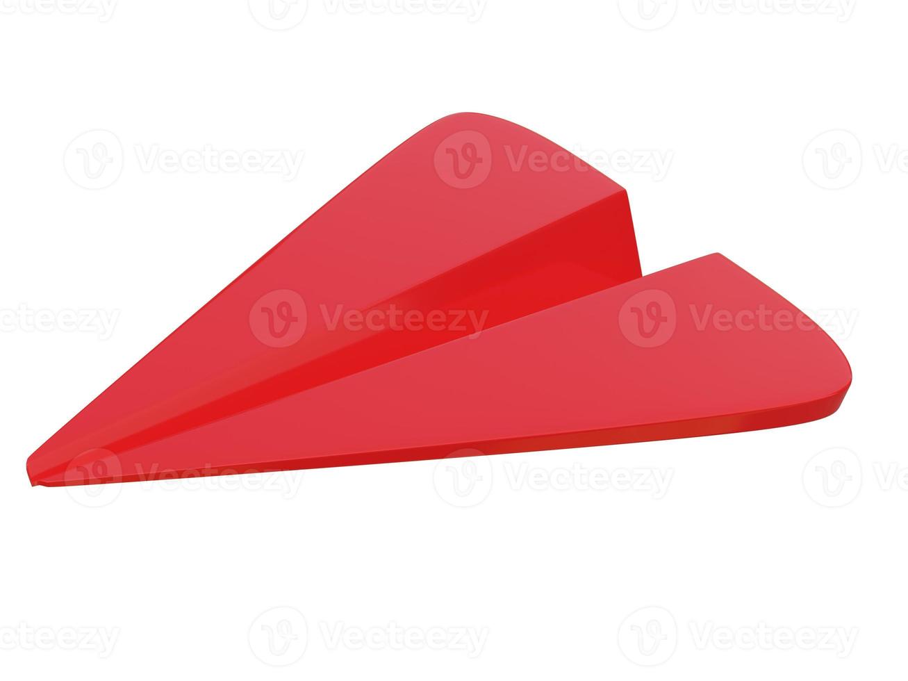 icône d'avion en papier rouge. rendu 3D. photo