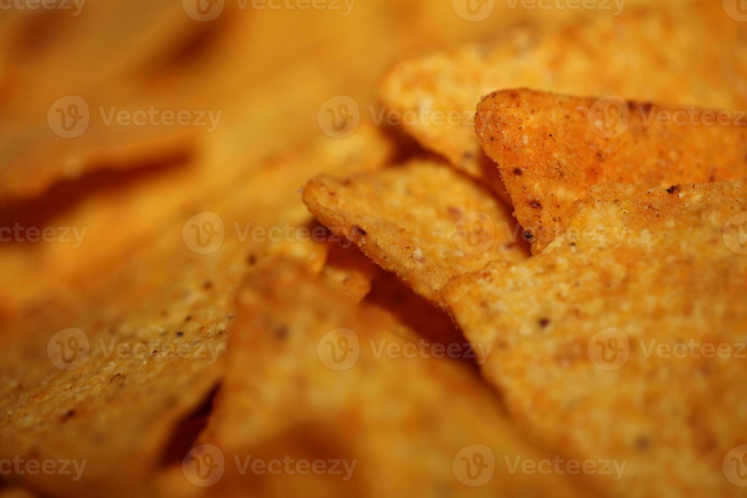 fait maison tortilla épicé frites fabriqué avec plat pain et cuit dans four proche en haut macro Contexte gros Taille haute qualité instant en mangeant impressions photo