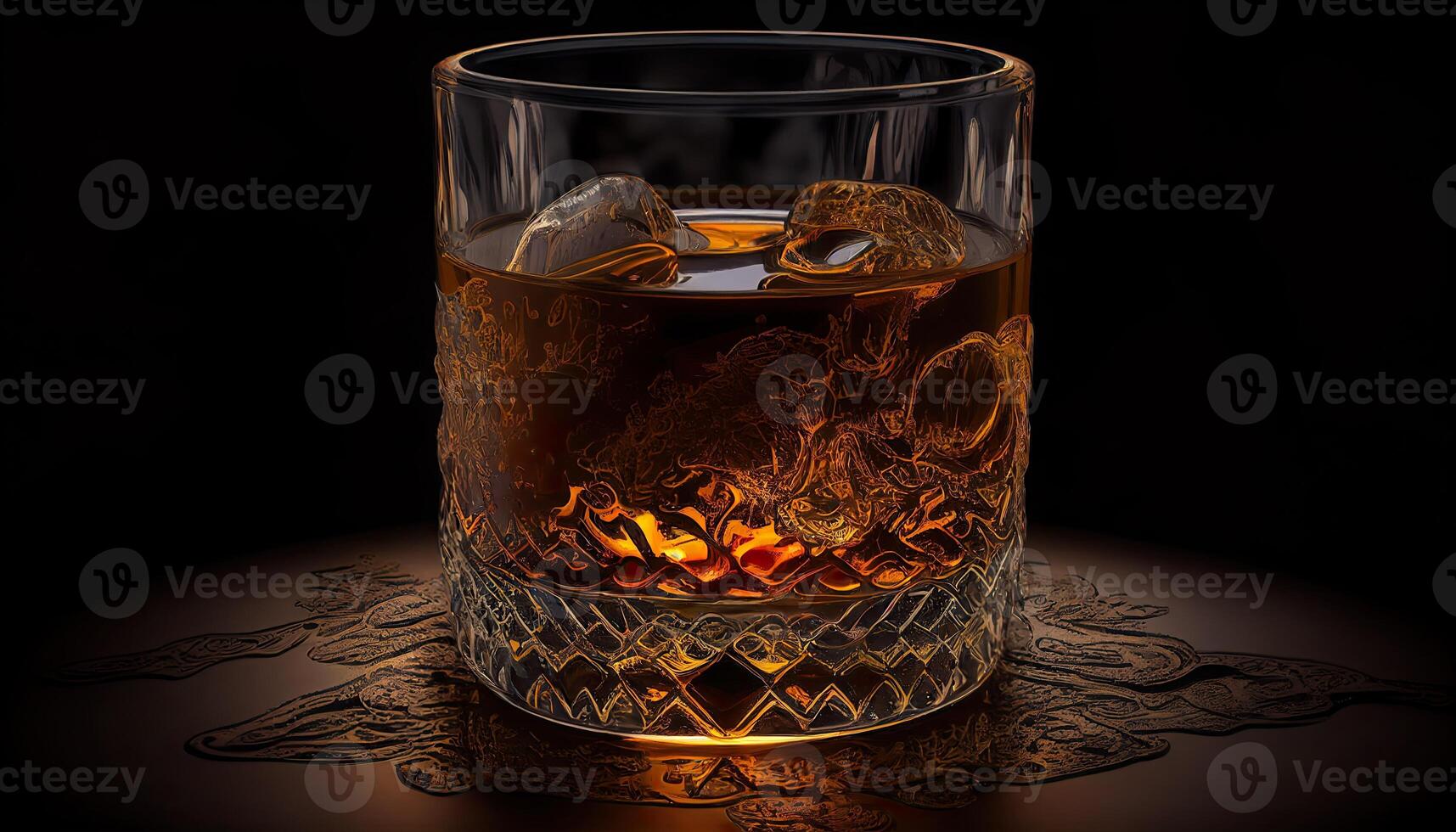 verre de whisky intérieur, coûteux alcoolique boisson génératif ai illustration photo