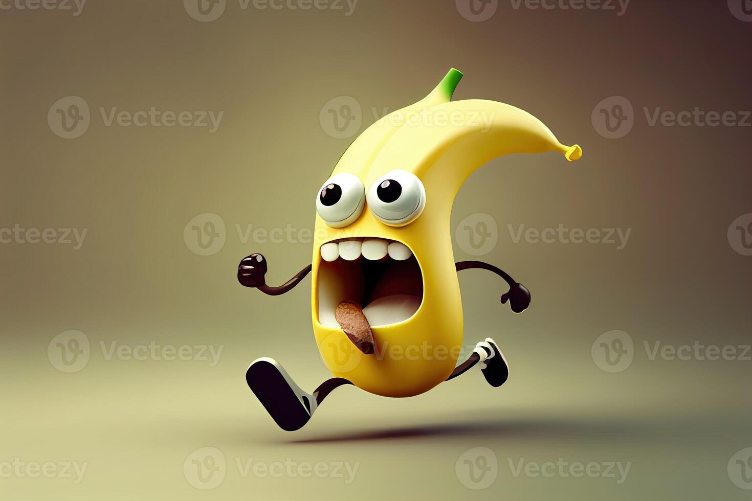 marrant mignonne banane personnage conception, génératif ai photo