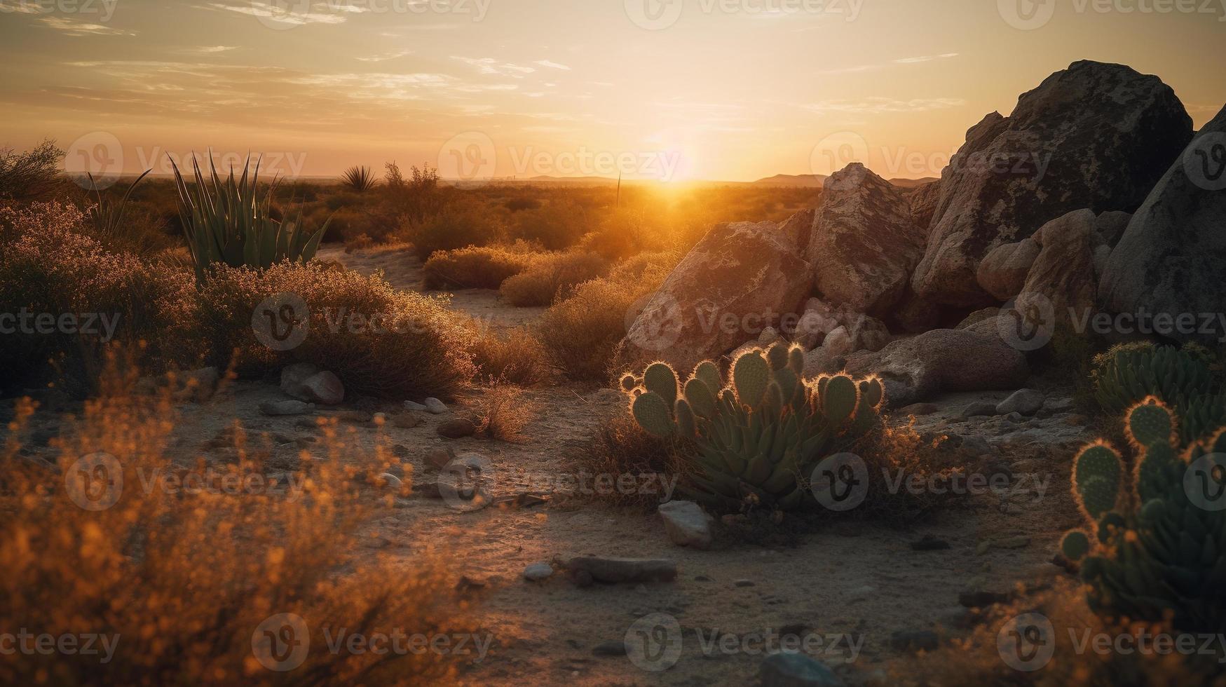 le coucher du soleil dans Joshua arbre nationale parc, Californie, uni États photo