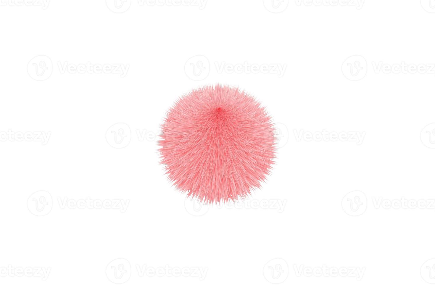magnifique nu rose duveteux balle, isolé sur blanc Contexte photo