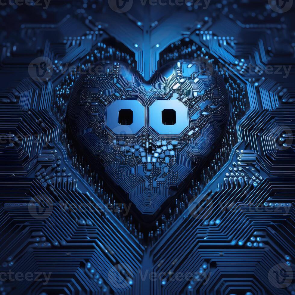 Humain cœur, artificiel intelligence aider, médical La technologie concept. établi avec génératif ai. photo