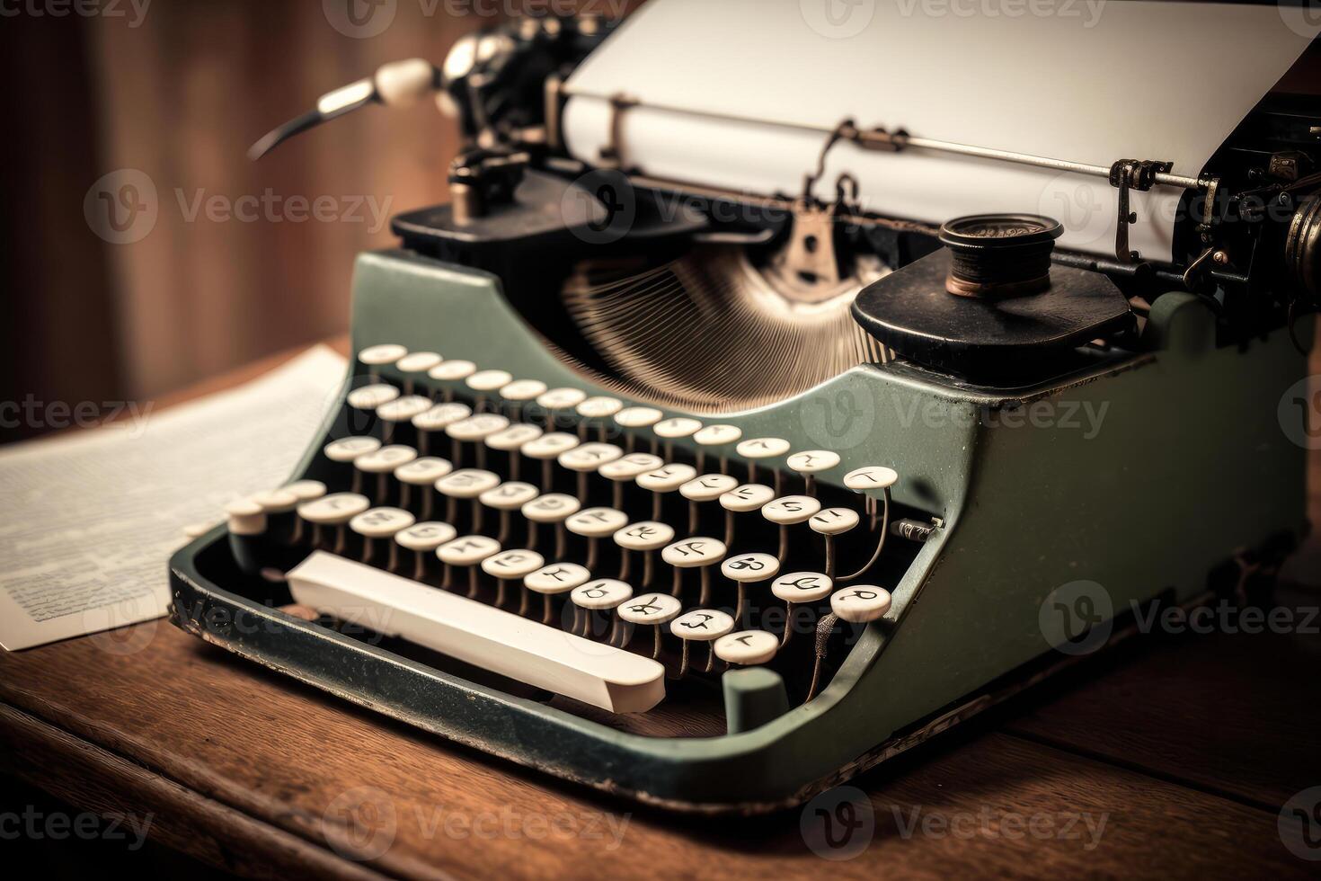 vieux rétro ancien machine à écrire génératif ai photo