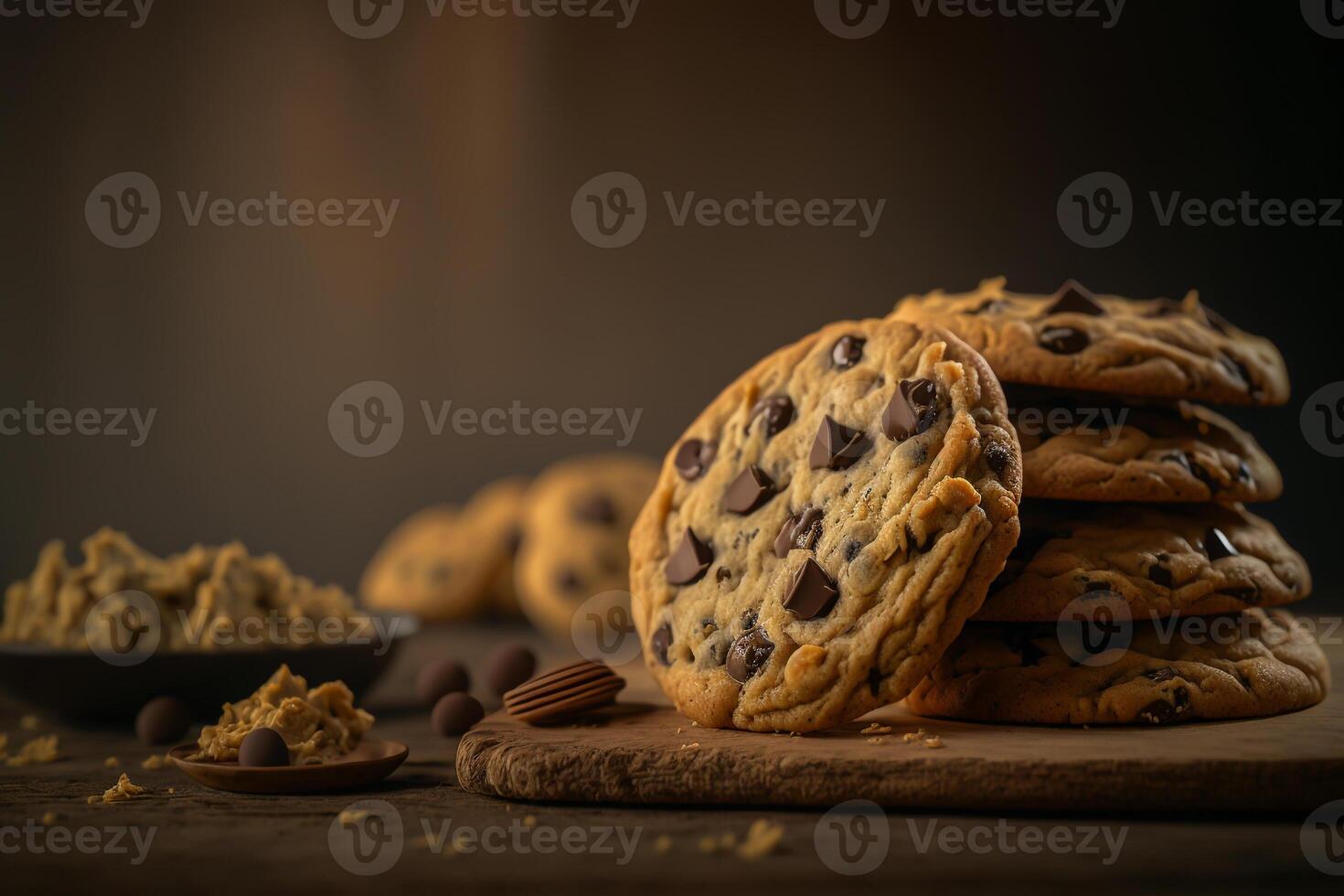 flocons d'avoine Chocolat puce biscuits génératif ai photo