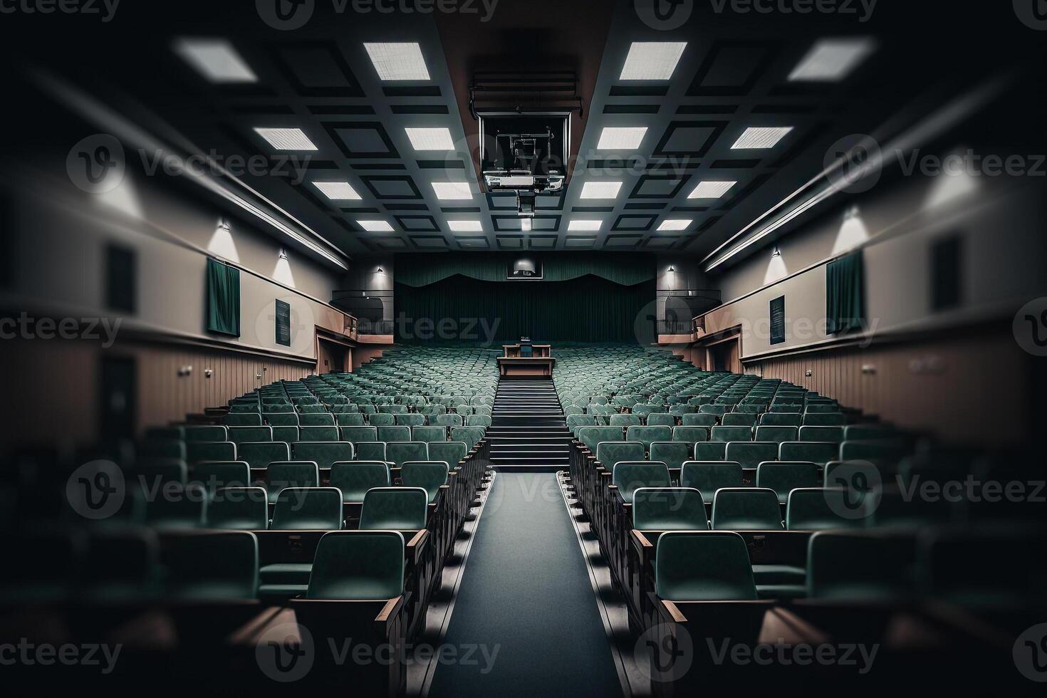 Assemblée vide salle, public des places dans le concert salle illustration génératif ai photo