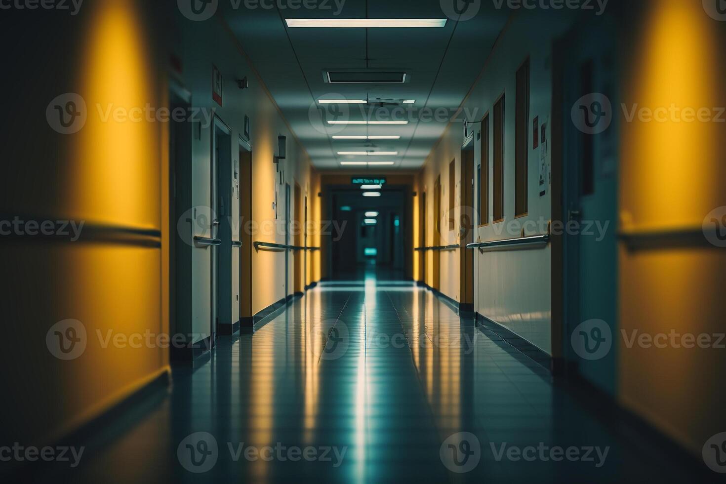 vide hôpital couloir génératif ai photo