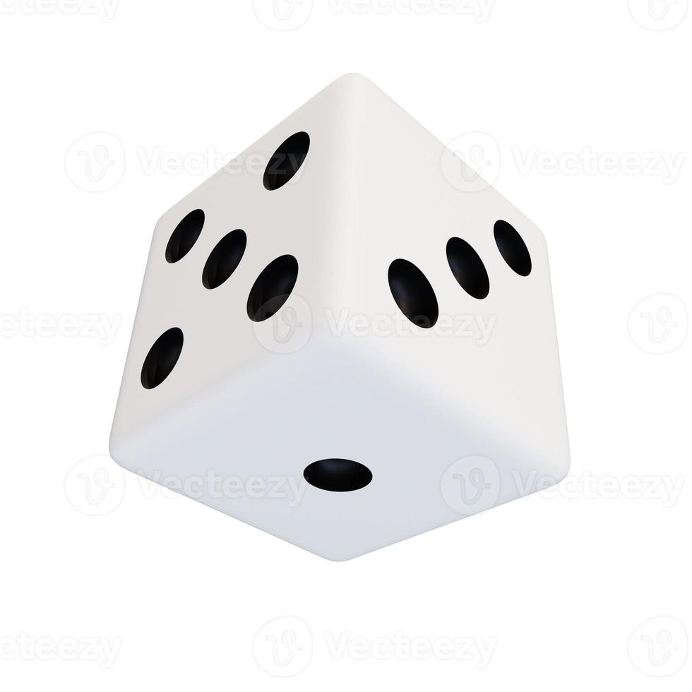 blanc Plastique dé. blanc réaliste Jeu cube. photo