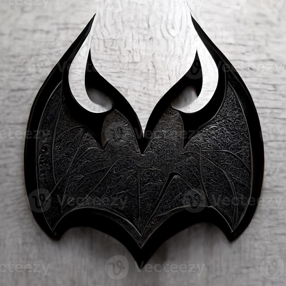 réaliste chauve souris logo. ai rendre. photo