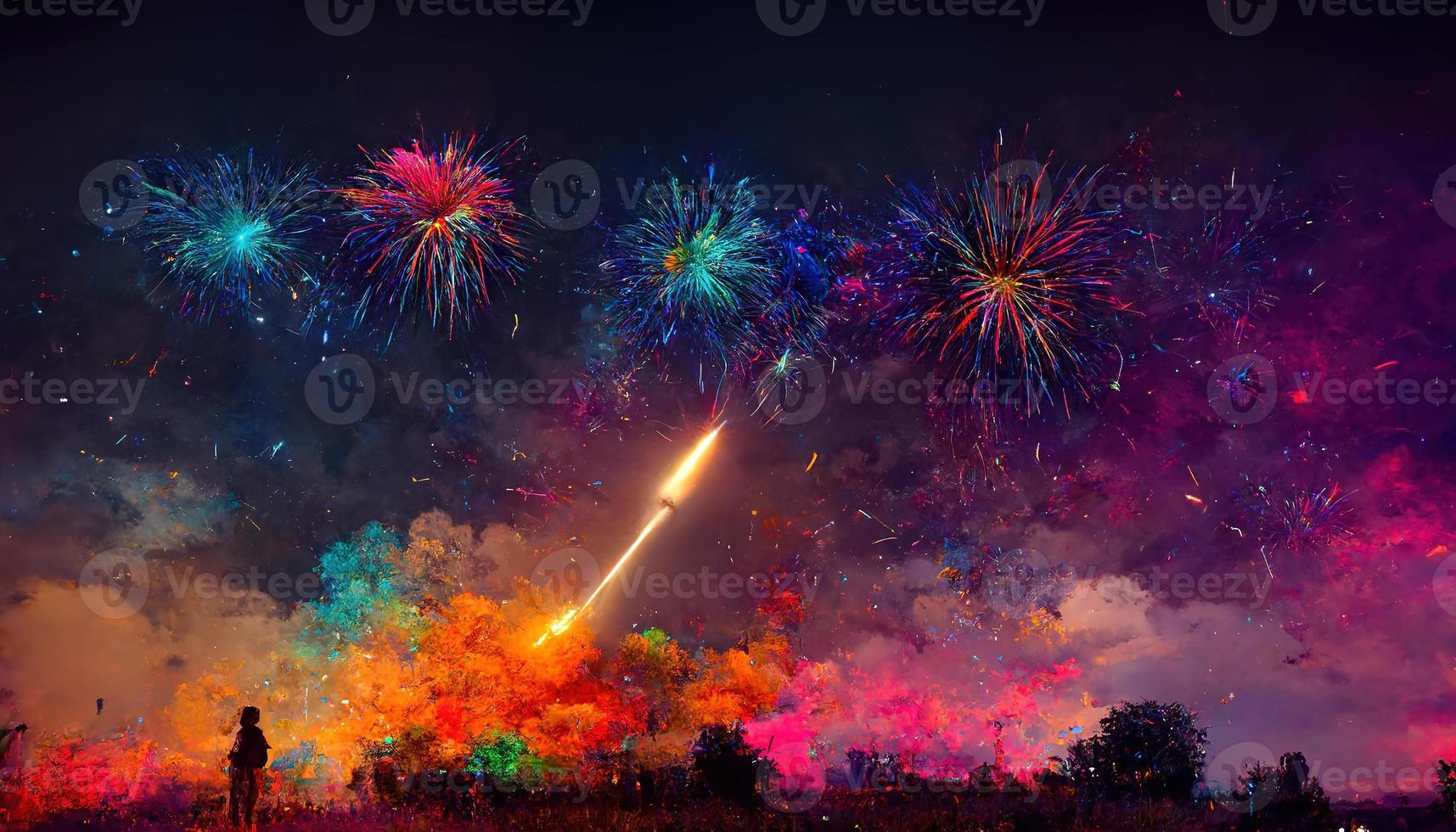 brillant Festival feux d'artifice. ai rendre photo