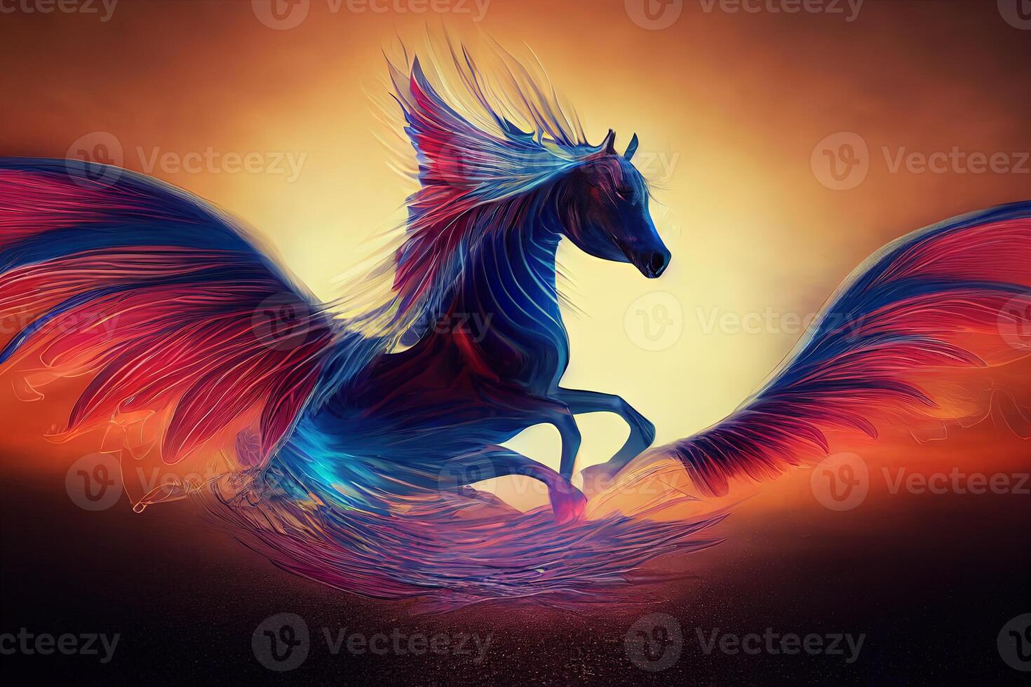 illustration de une cheval avec ailes photo