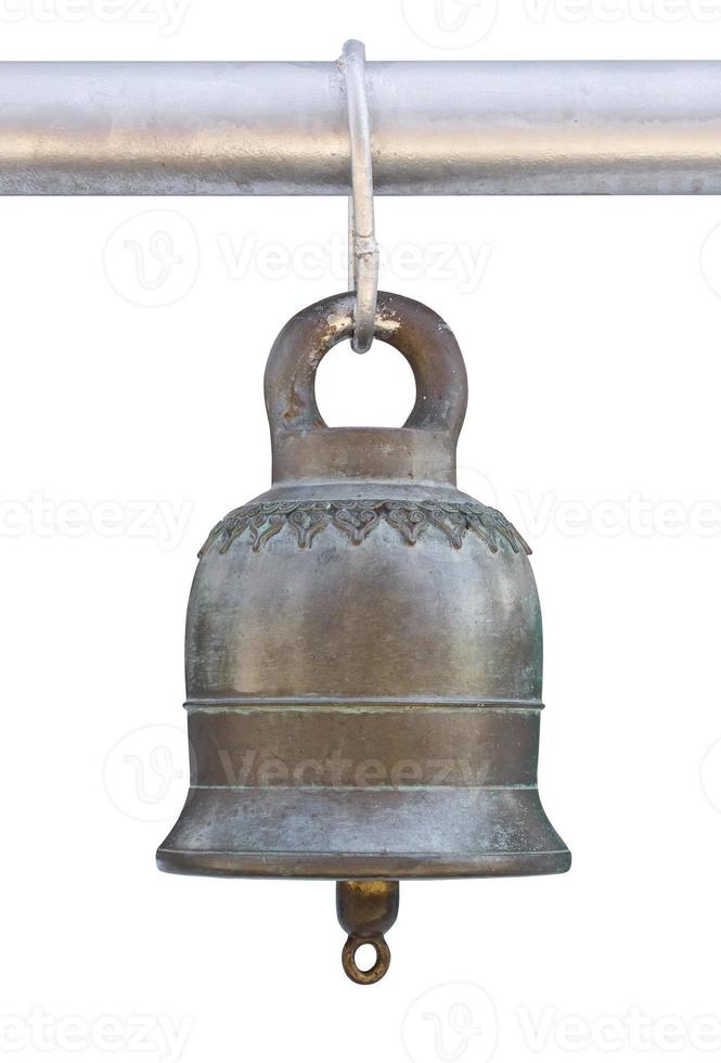 vieux cloche isolé sur blanc Contexte avec coupure chemin, thaïlandais style dans temple photo