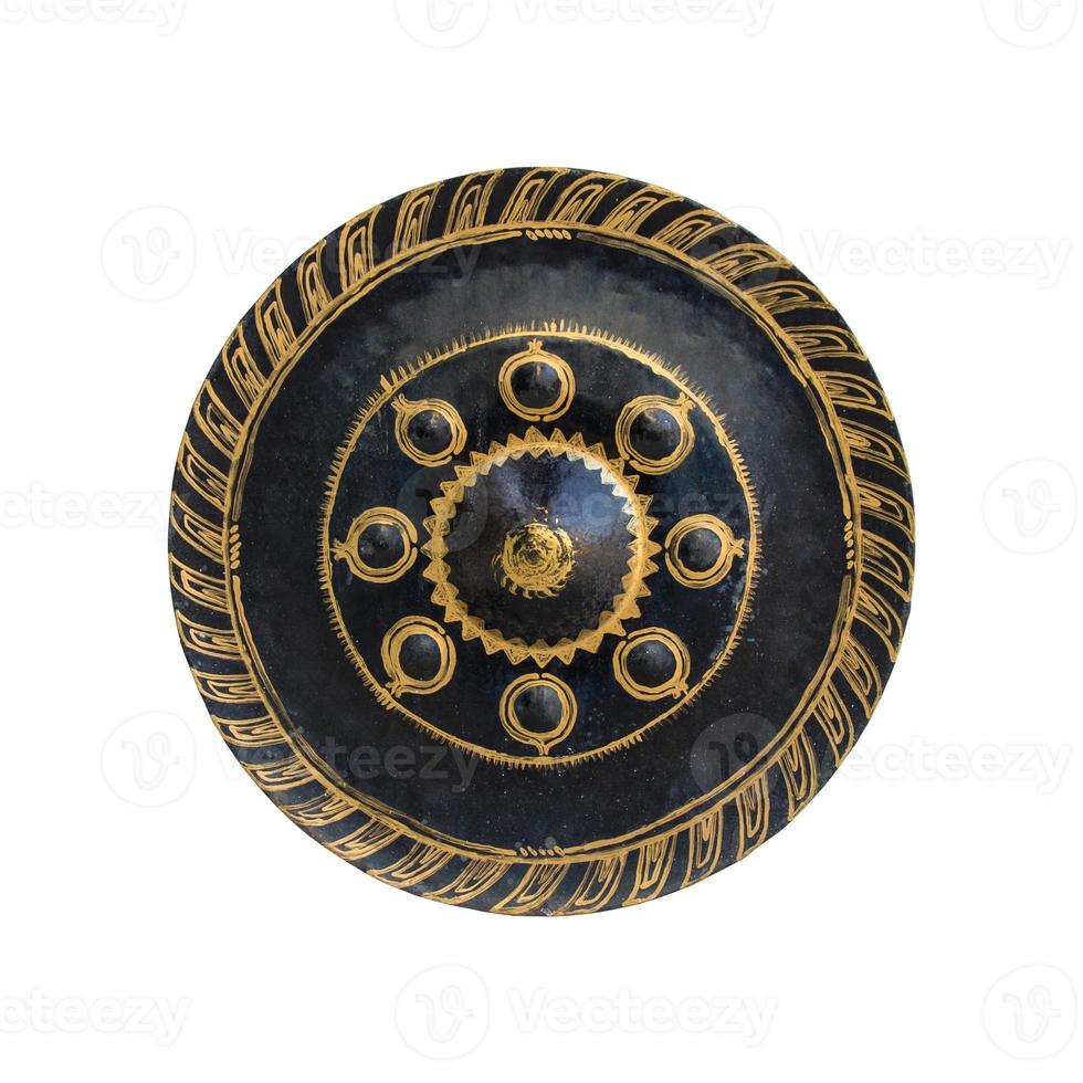 thaïlandais traditionnel antique gong isolé sur blanc Contexte avec coupure chemin photo