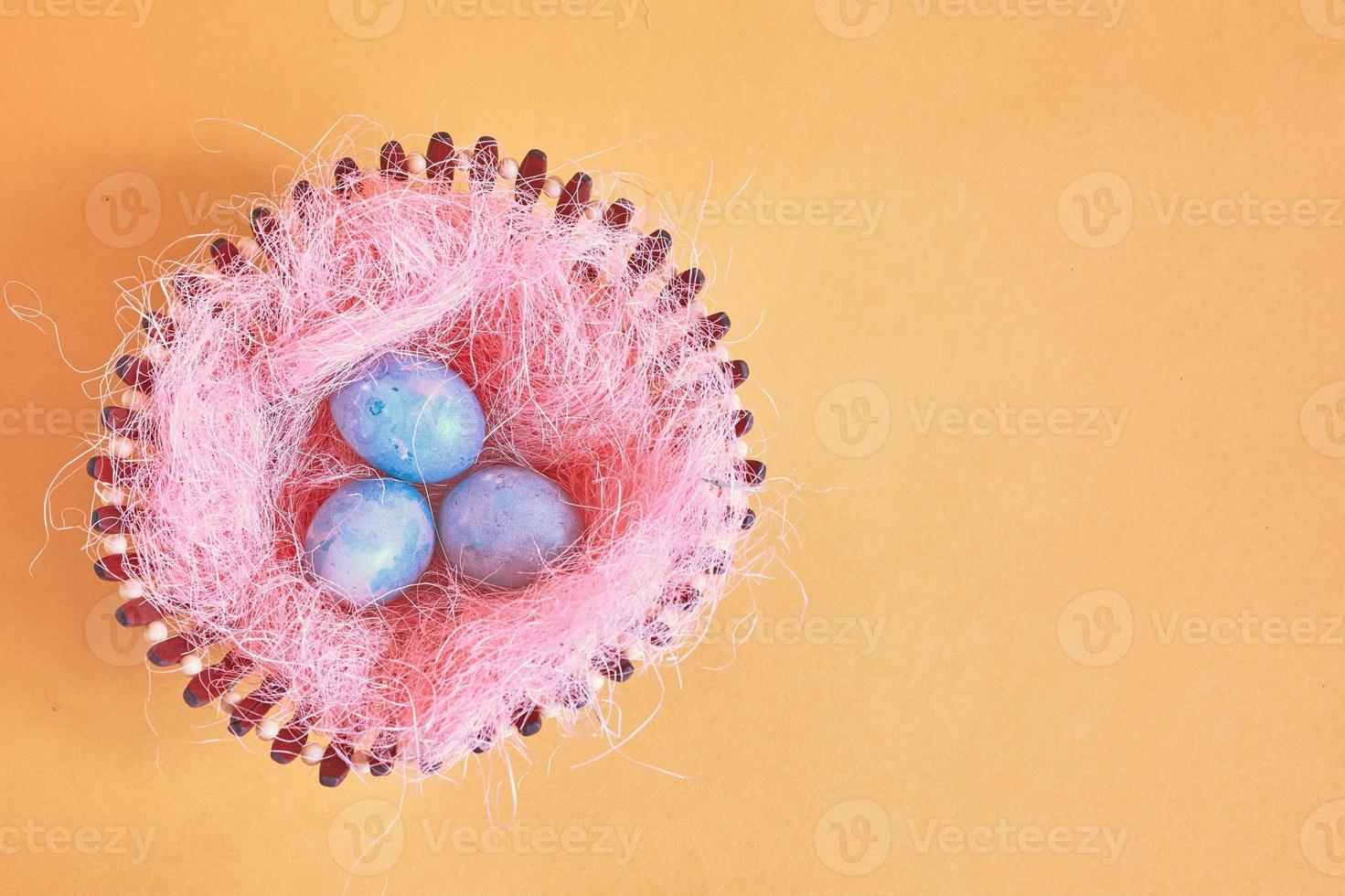 oeufs de pâques dans le nid photo