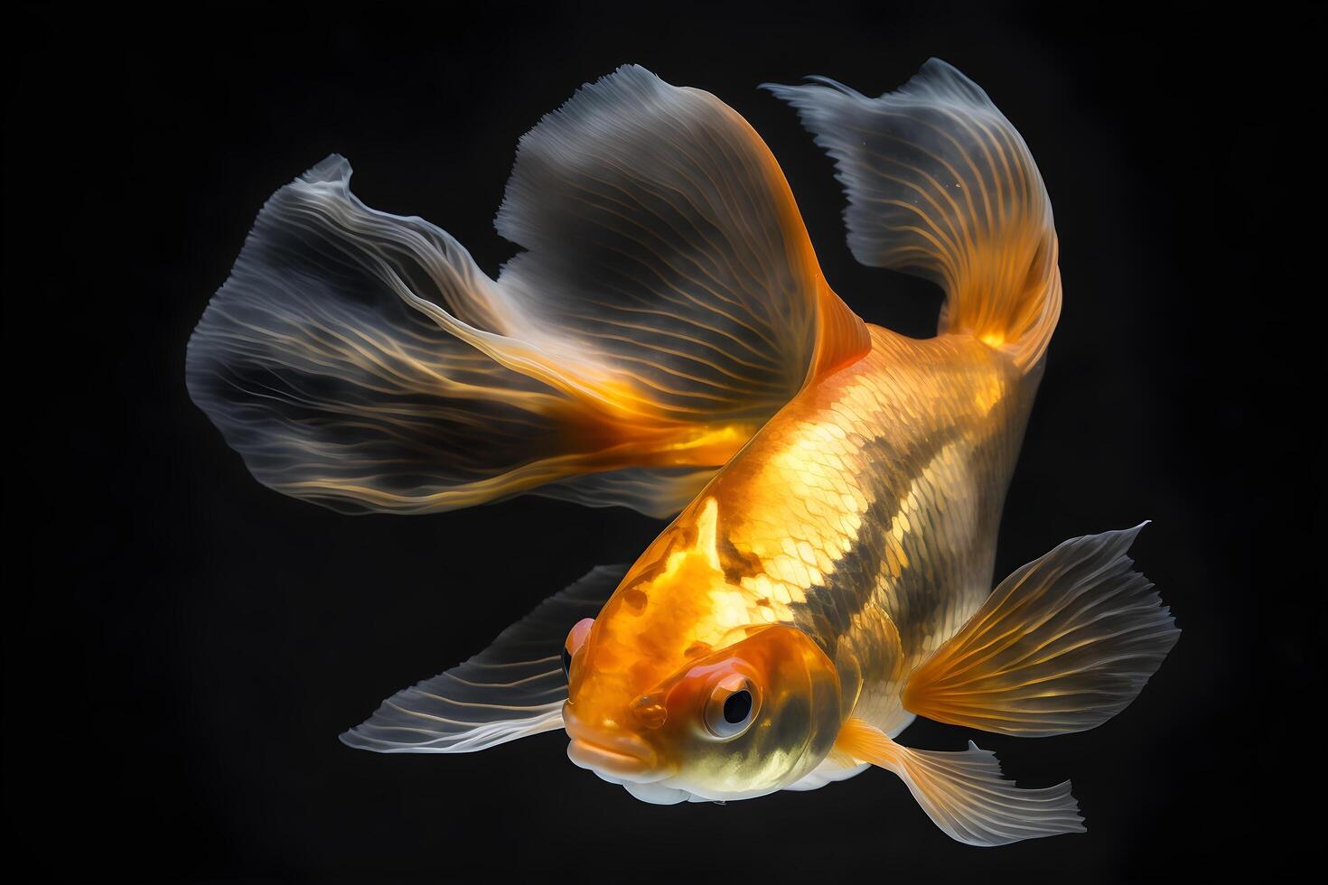 d'or ornemental poisson fabriqué avec génératif ai La technologie photo