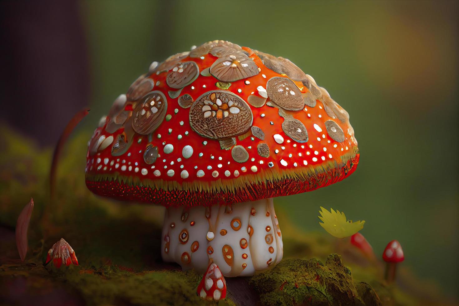 mouche agaric champignon comme cœur photo