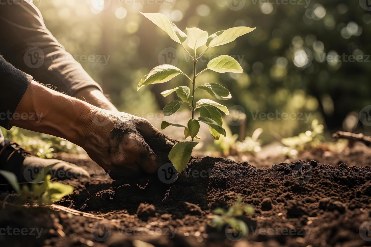 plantation des arbres pour une durable avenir. communauté jardin et environnement préservation - promouvoir habitat restauration et communauté engagement sur Terre journée photo