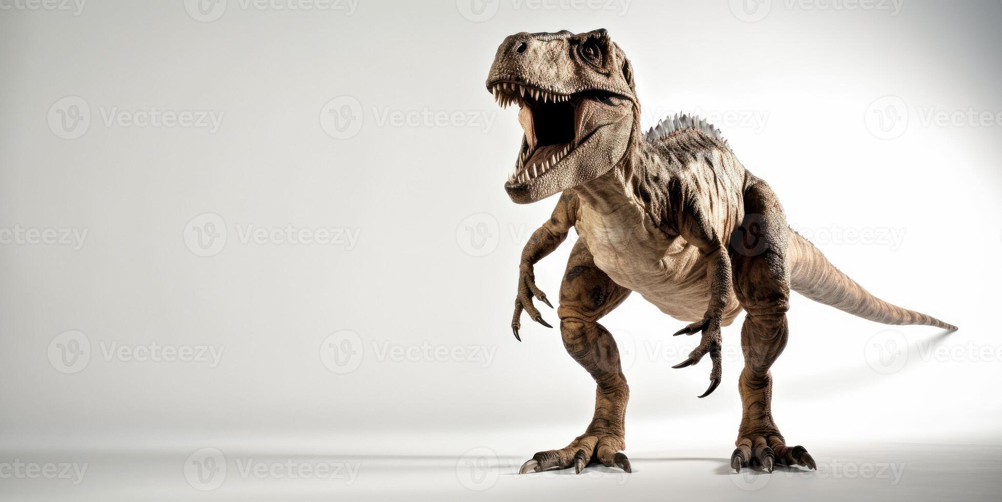 t-rex dinosaure isolé sur blanc Contexte. ai généré. photo
