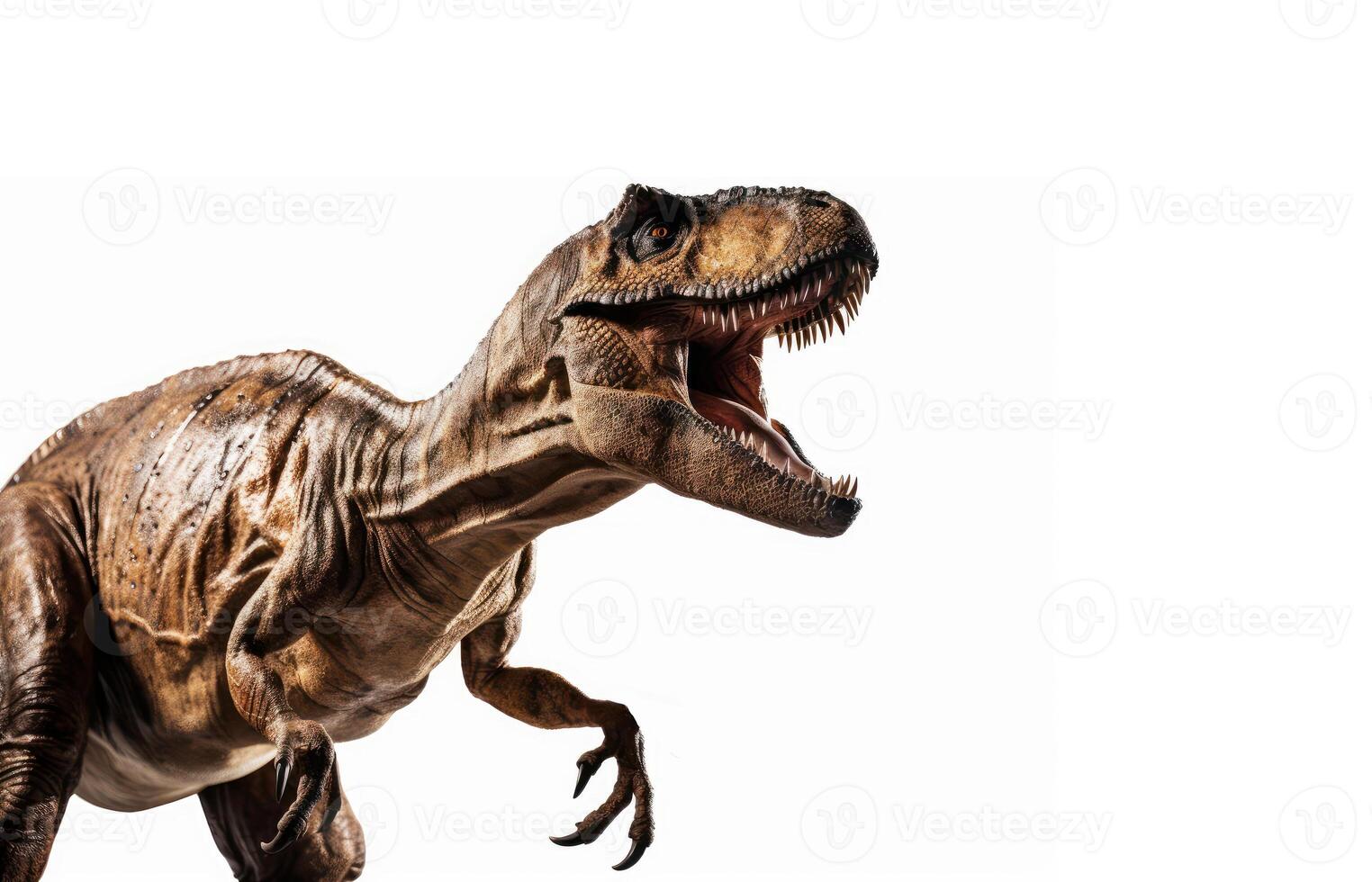 t-rex dinosaure isolé sur blanc Contexte. ai généré. photo