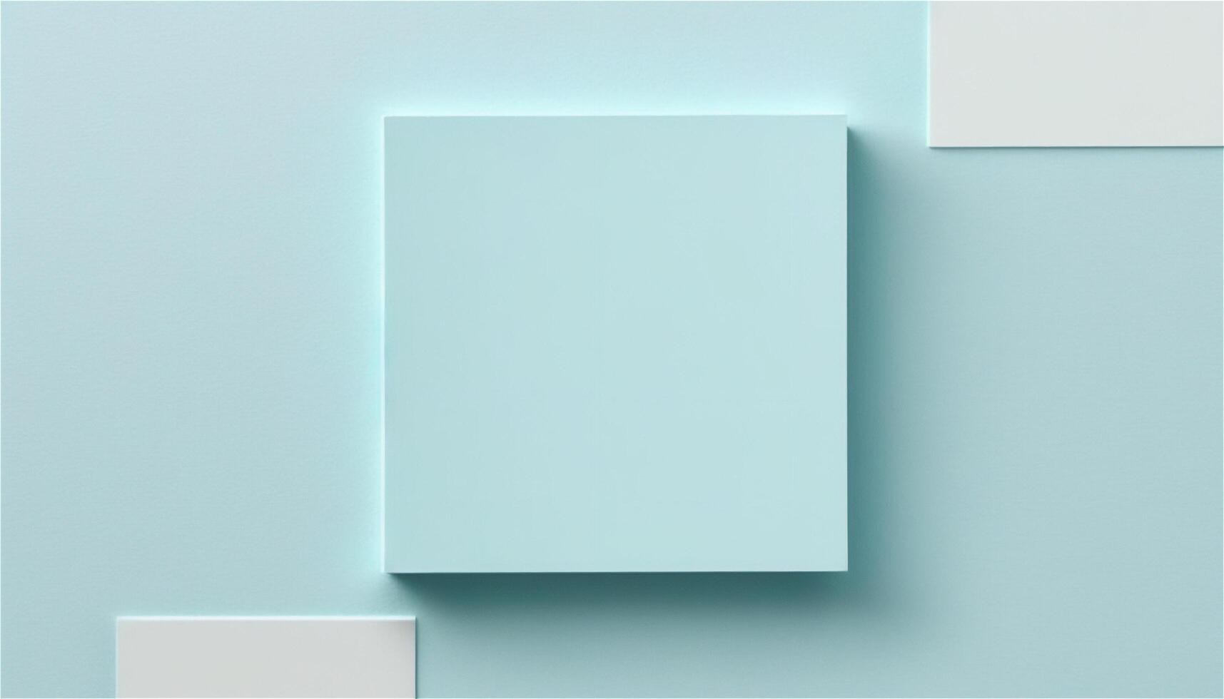 pastel bleu vide papier texture Contexte modèle, bannière pour publicité. rectangulaire géométrique formes. copie espace. espace pour texte. ai généré. photo