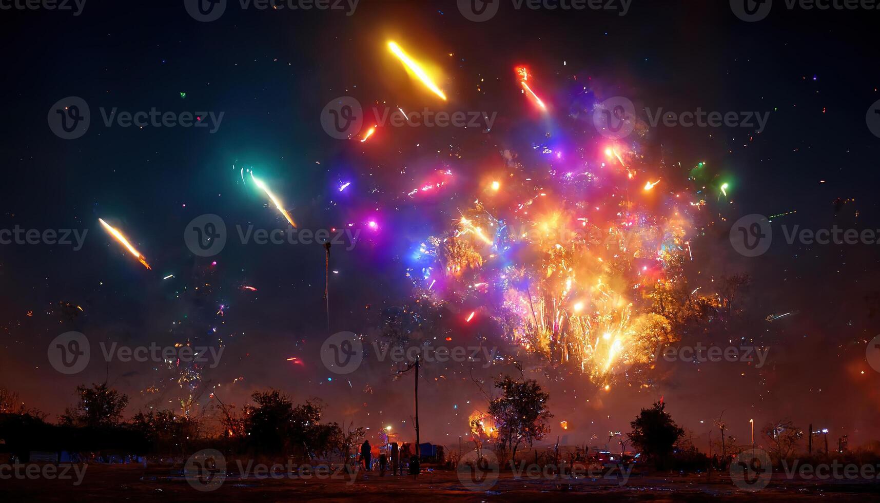 pétillant Couleur feux d'artifice. ai généré photo