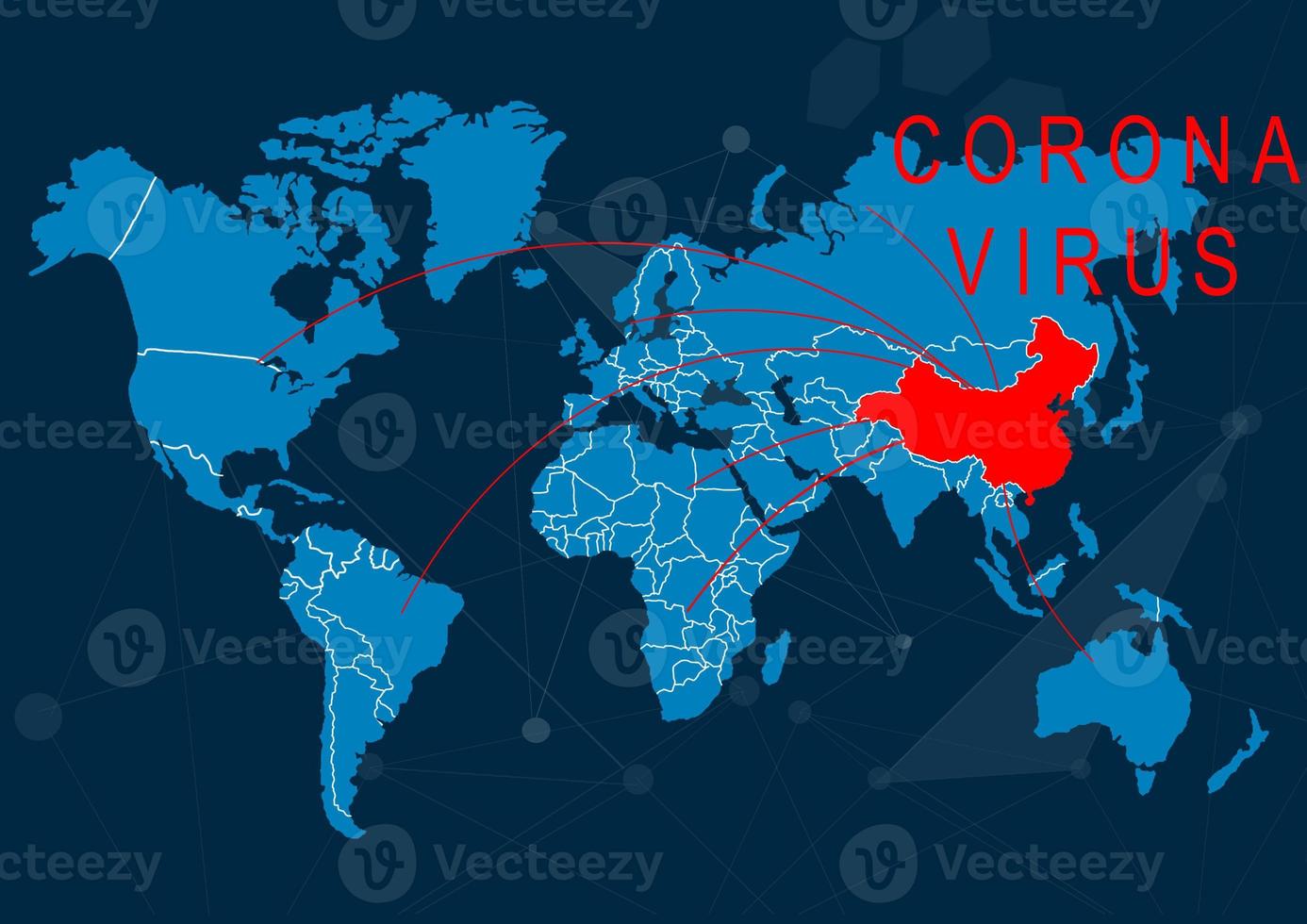 mers sur carte, couronne virus sur une bannière photo