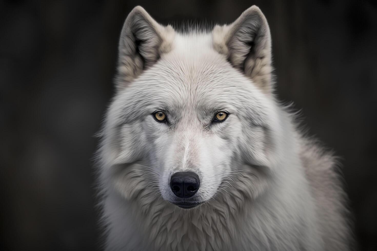 blanc Loup portraits. génératif ai. photo