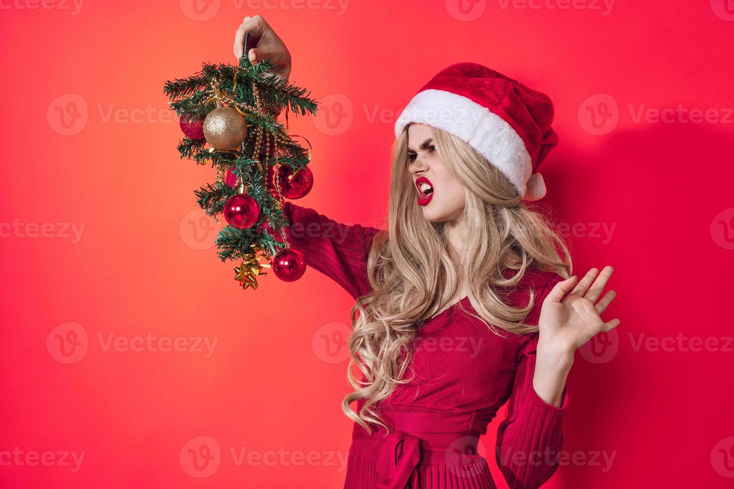 joyeux femme joie Noël décoration vacances rose Contexte photo