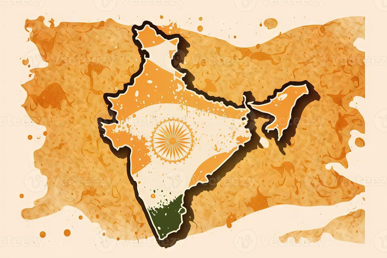 magnifique lumière Orange Indien akhand bharat carte photo