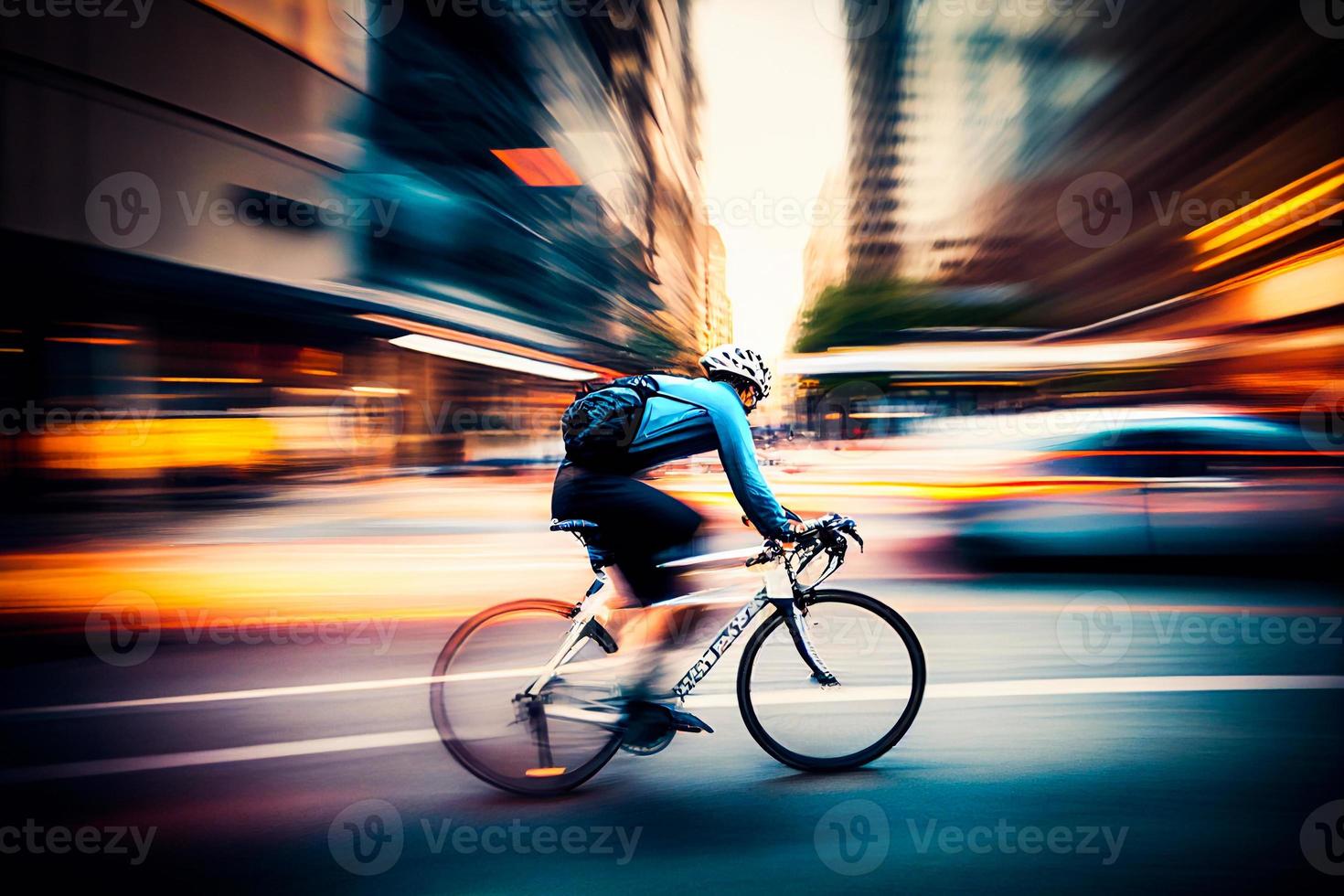 cyclisme course stylisé arrière-plan, cycliste silhouette. sport illustration.. ai photo