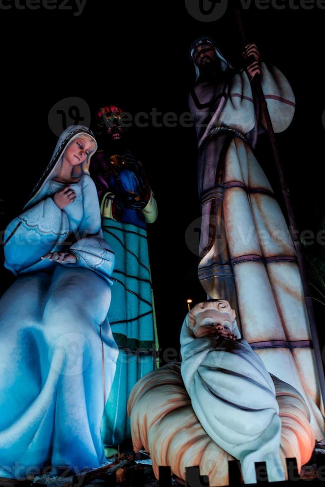 l'Espagne le plus grand Nativité scène dans alicante à nuit photo