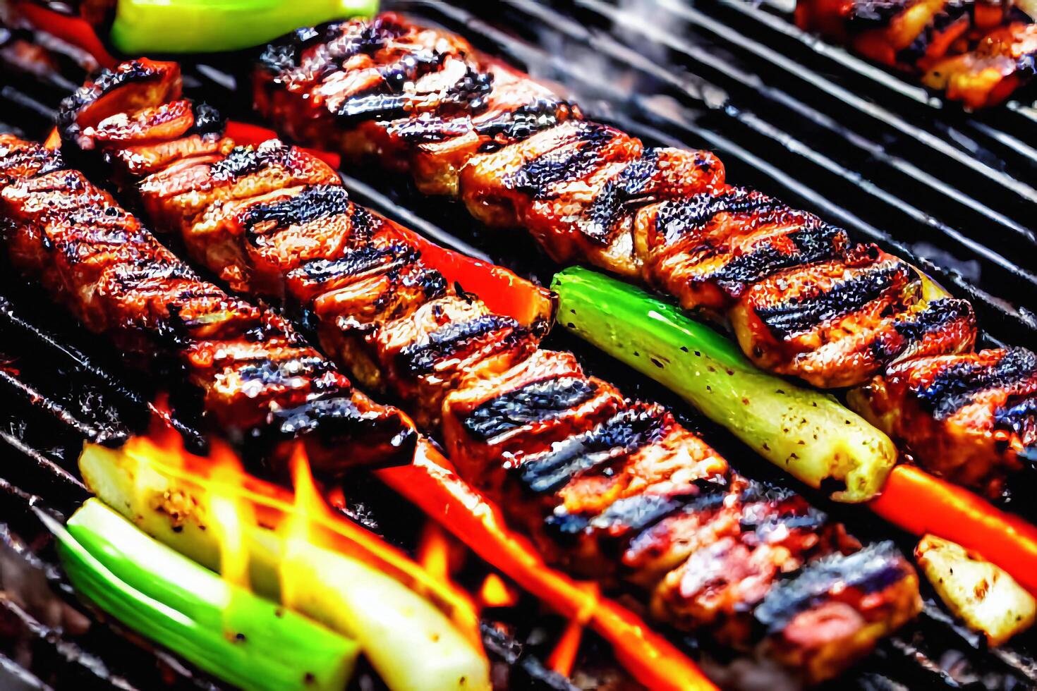 le grillé un barbecue sur le gril photo