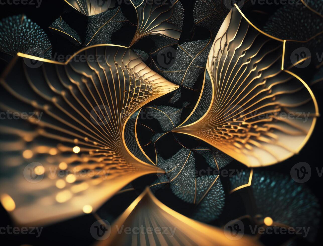 ginkgo biloba d'or feuilles foncé Contexte établi avec génératif ai La technologie photo