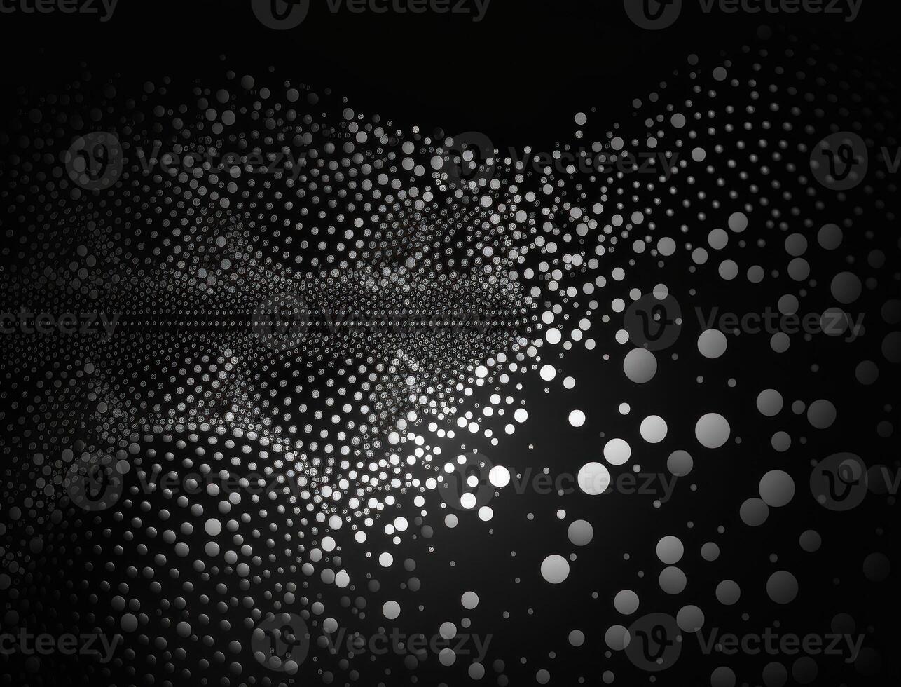 noir et blanc abstrait géométrique Contexte avec point formes pointillisme style établi avec génératif ai La technologie photo