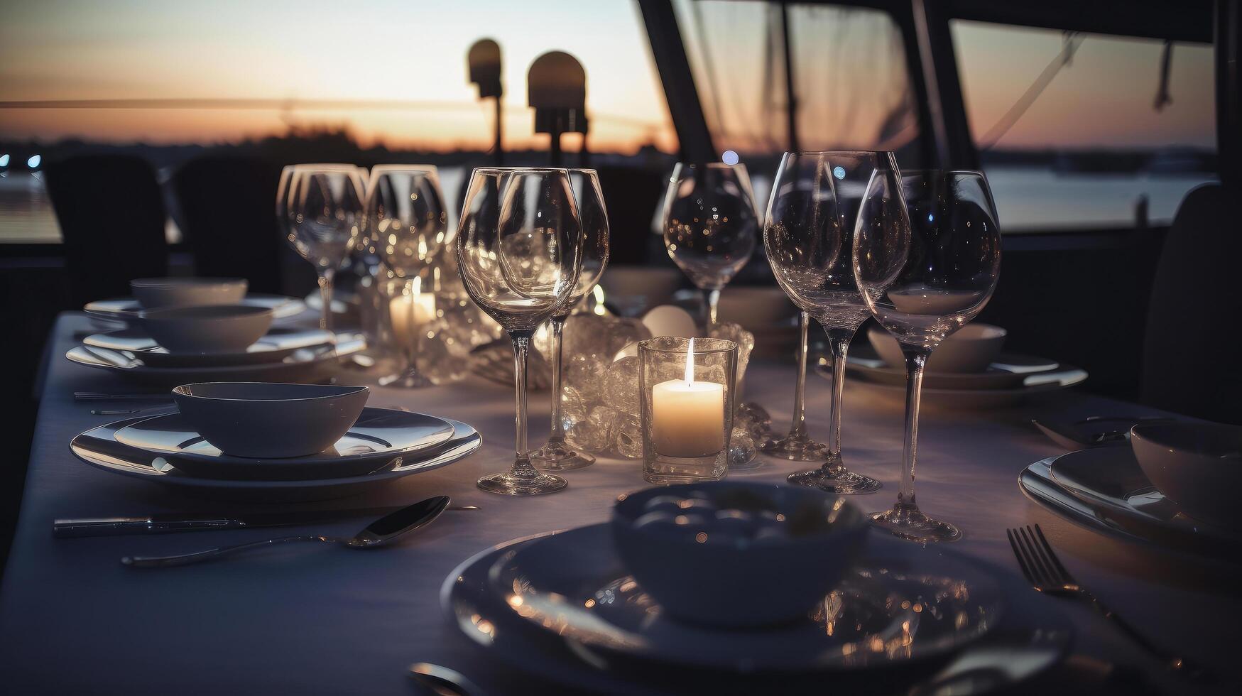 posé table dans une restaurant illustration ai génératif photo