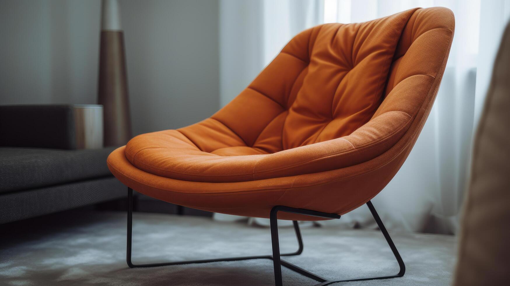 Orange moderne chaise. illustration ai génératif photo