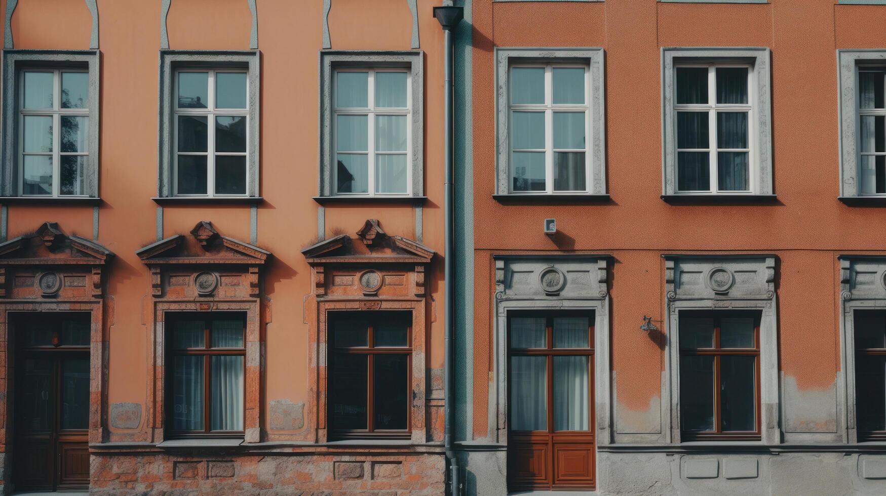 mignonne vieux ville bâtiment. illustration ai génératif photo