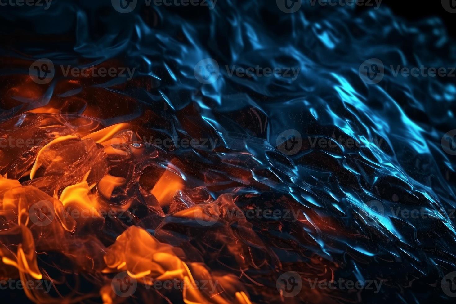 chaud Feu du froid glace. chaud lumière énergie. produire ai photo