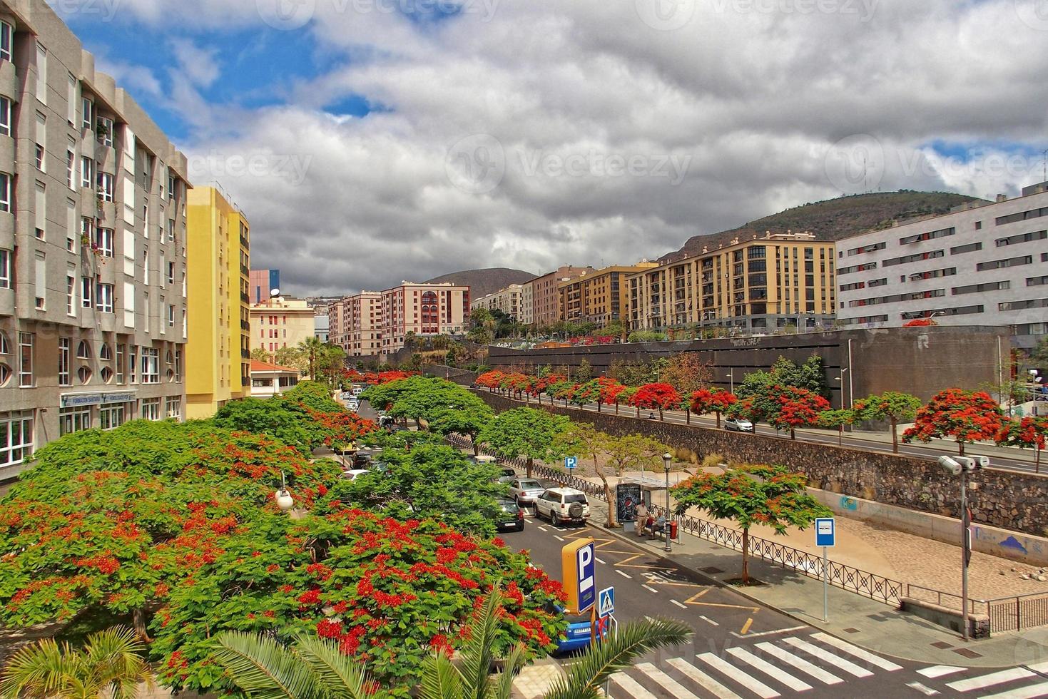 intéressant coloré vacances Maisons dans le des rues de le Espagnol ville de sanca cruz dans Tenerife photo