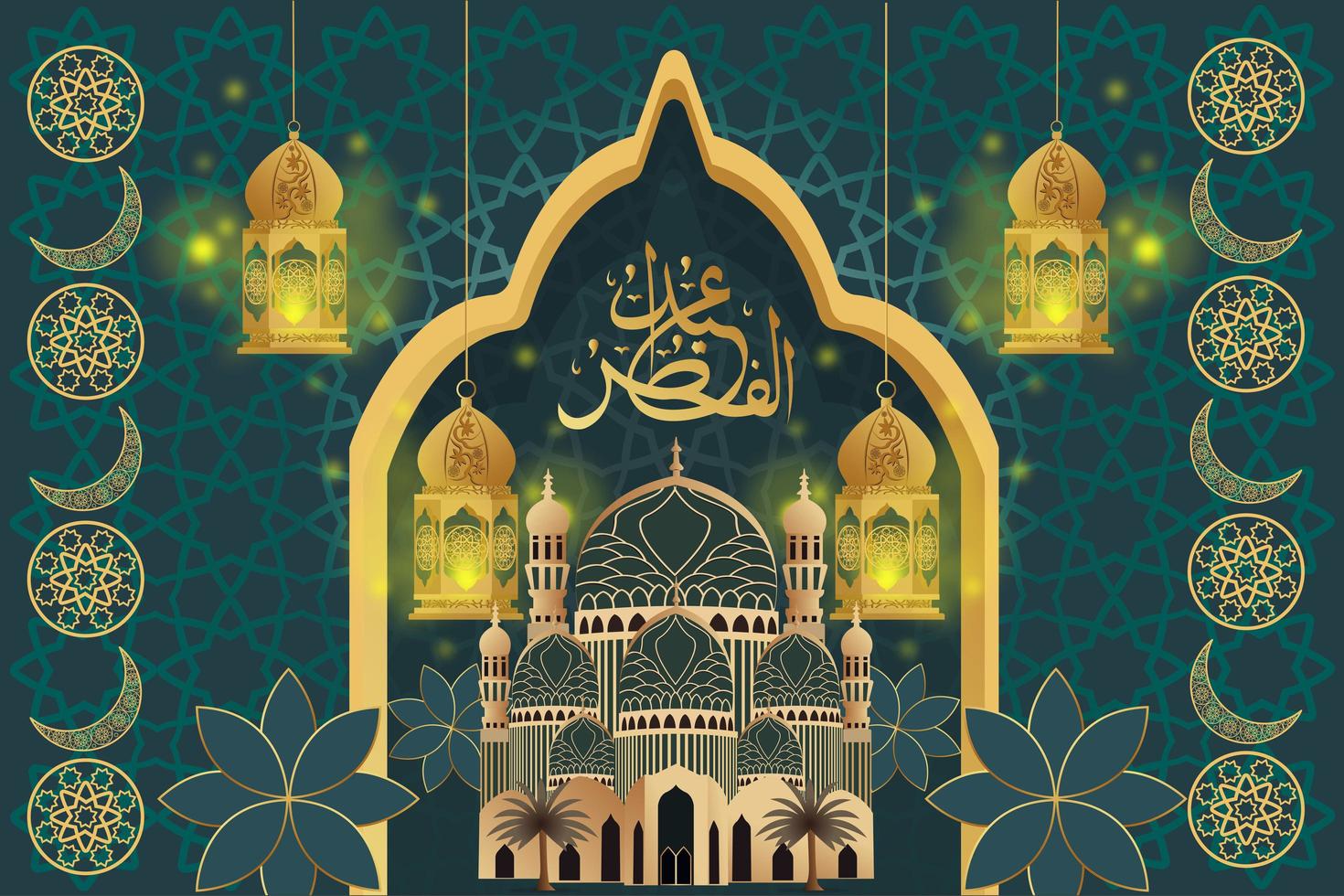 islamique vecteur Contexte conception pour eid mubarak fête photo