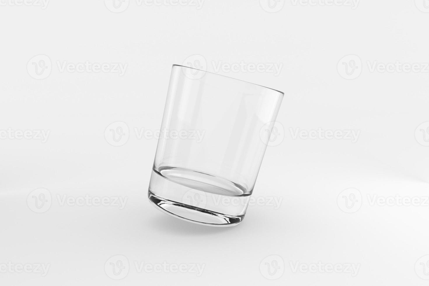 vide et nettoyer whisky verre isolé sur blanc Contexte. 3d rendre photo