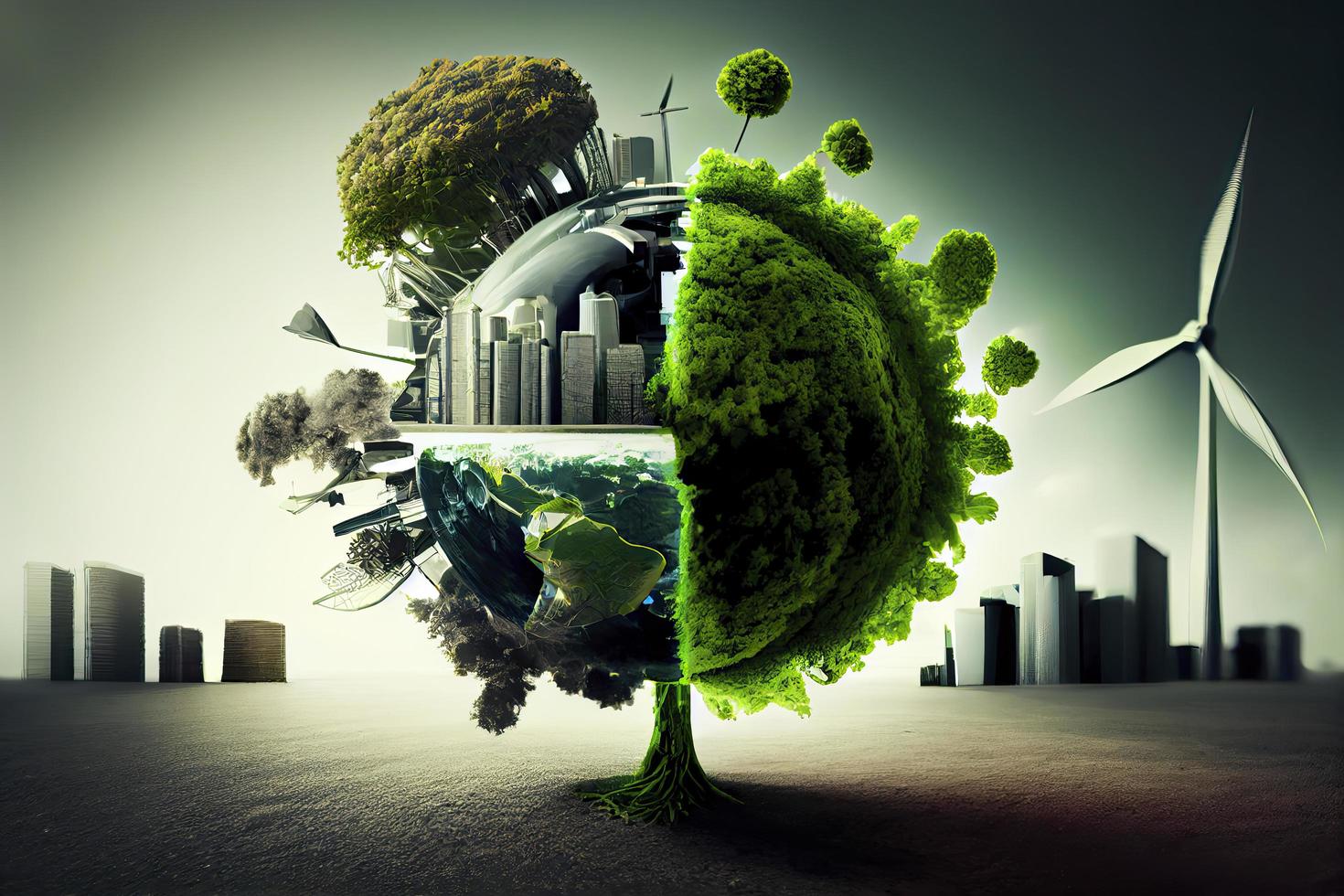 vert énergie, durable industrie. environnemental, social, et entreprise la gouvernance concept photo