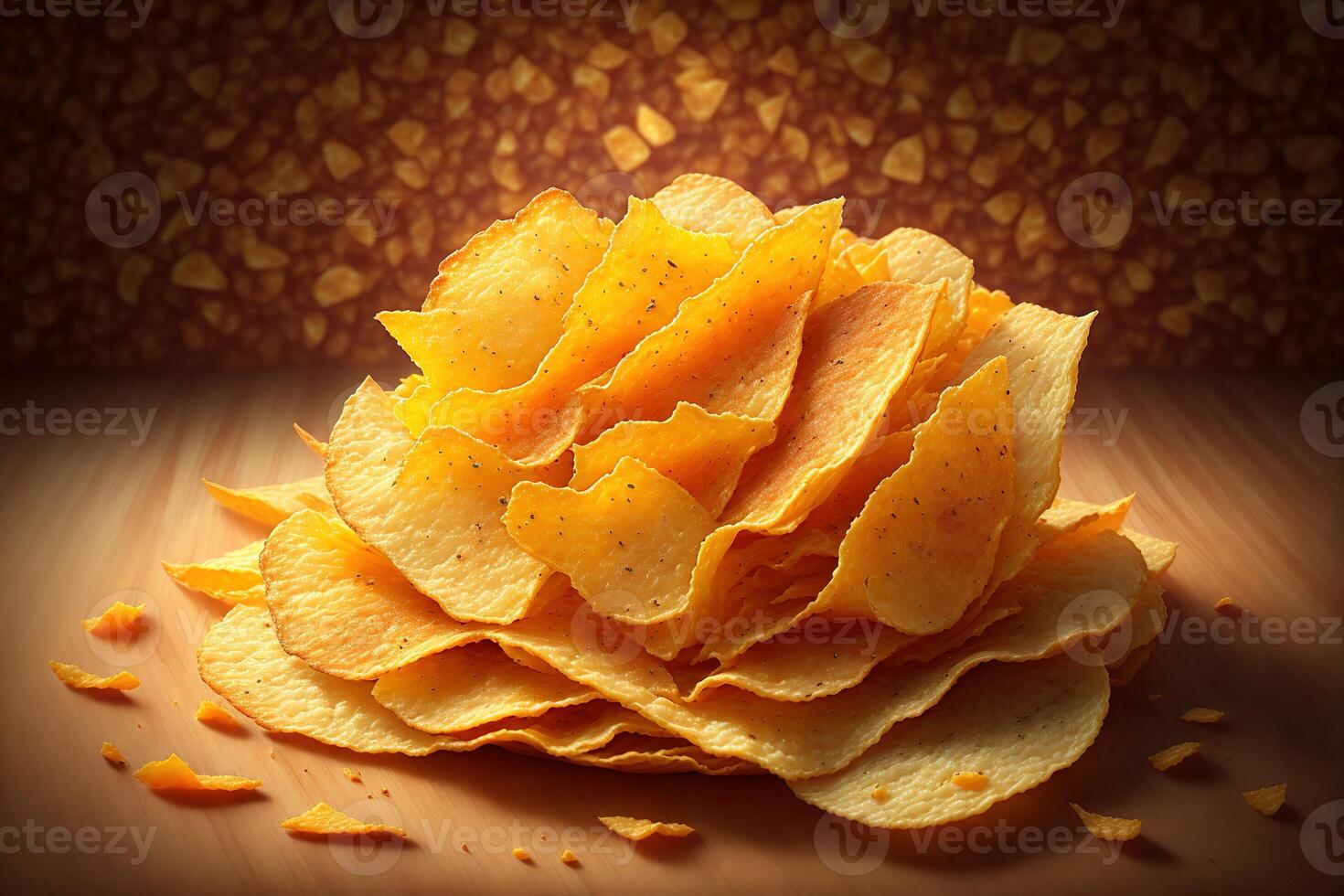 Patate frites avec Cheddar rustique Contexte par ai généré photo