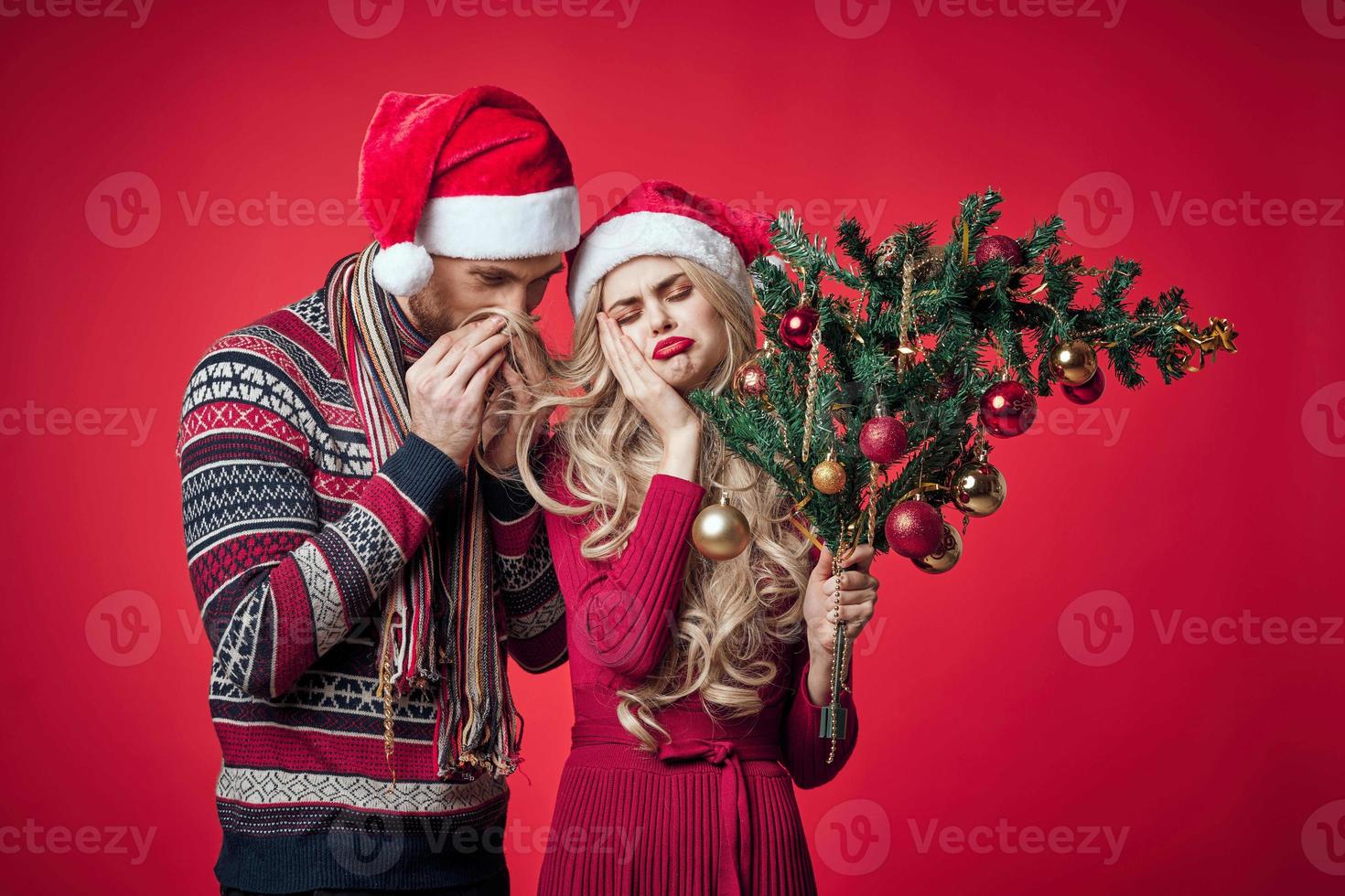 homme et femme vacances Noël émotions romance décoration photo