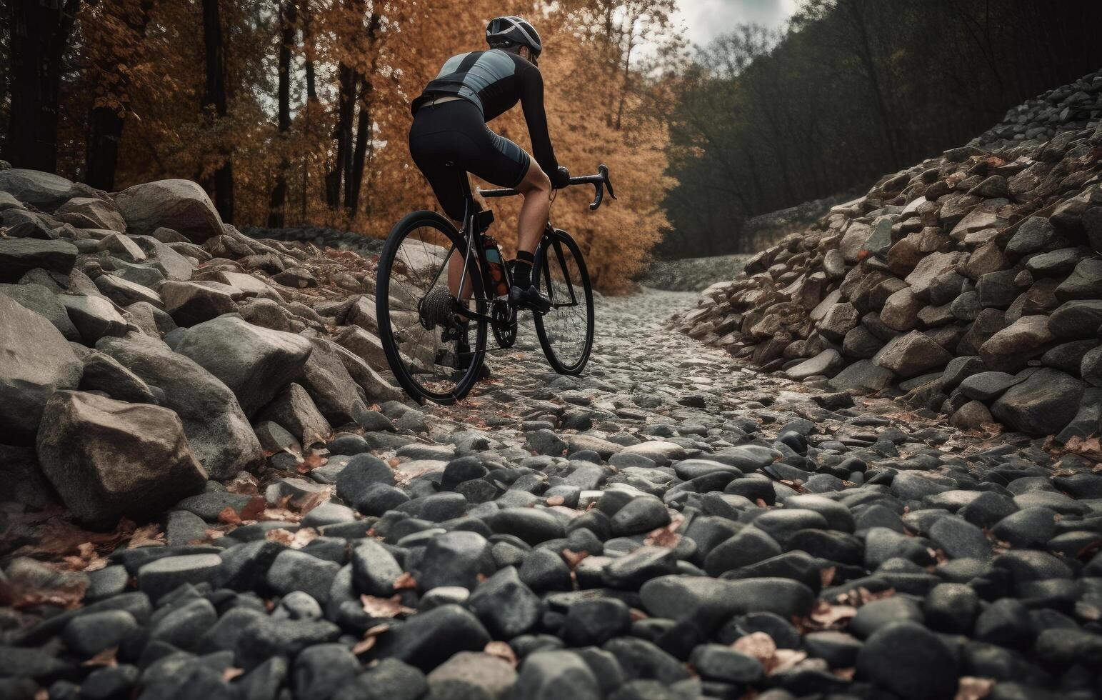 homme sur vélo. illustration ai génératif photo