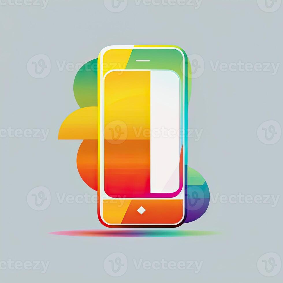 génératif ai illustration de une téléphone intelligent logo photo