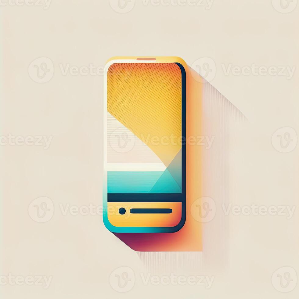 génératif ai illustration de une téléphone intelligent logo photo