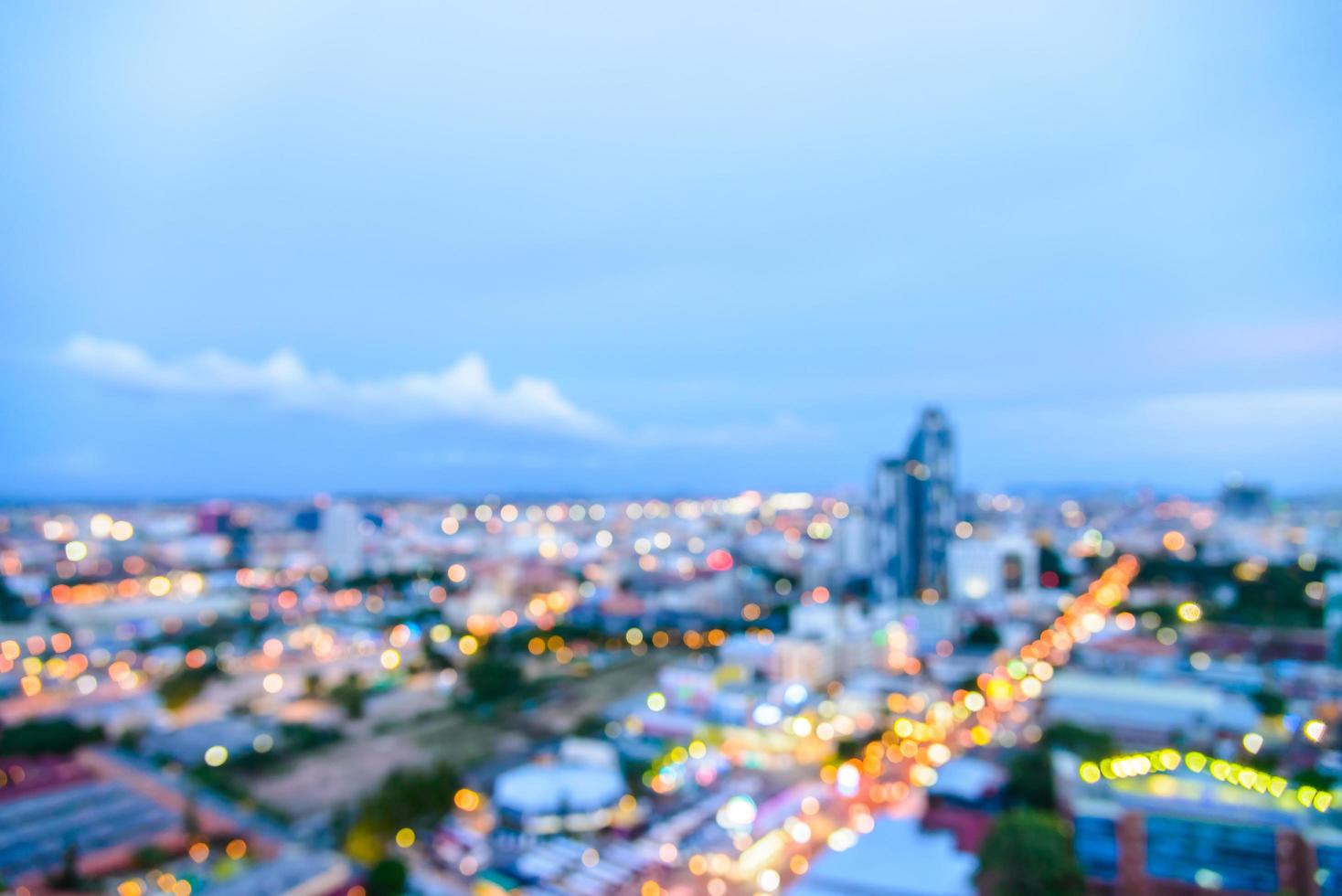 Vue de défocalisation abstraite de la ville de Pattaya, Thaïlande photo